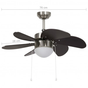 Ventilator de tavan cu iluminare, maro închis, 76 cm - Img 7