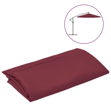 vida XL Pânză de schimb umbrelă de soare consolă, roșu bordo, 350 cm - Img 2