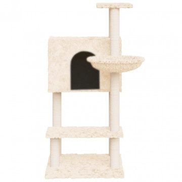 Ansamblu de pisici cu stâlpi din funie de sisal, crem, 108,5 cm - Img 4