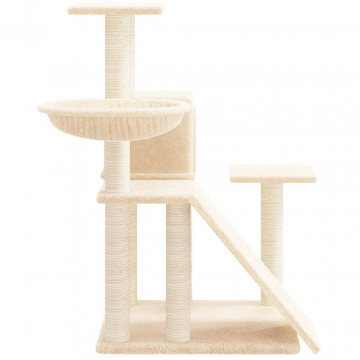 Ansamblu de pisici cu stâlpi din funie de sisal, crem, 82 cm - Img 4