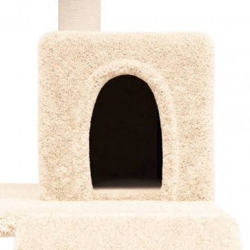 Ansamblu de pisici cu stâlpi din funie de sisal, crem, 82 cm - Img 5