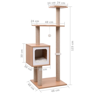 Ansamblu pentru pisici, covoraș din funie de sisal, 123 cm - Img 7