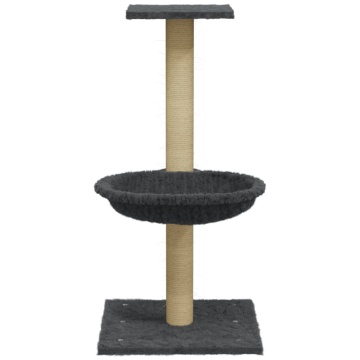 Ansamblu pisici cu stâlp din funie de sisal, gri închis, 74 cm - Img 4