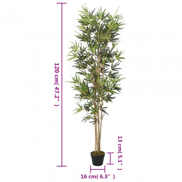 Arbore din bambus artificial 552 de frunze 120 cm verde - Img 3