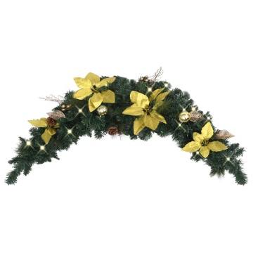 Arcadă de Crăciun cu lumini LED, verde, 90 cm, PVC - Img 1