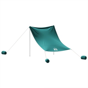 Baldachin de plajă cu ancore de nisip, verde, 214x236 cm - Img 5