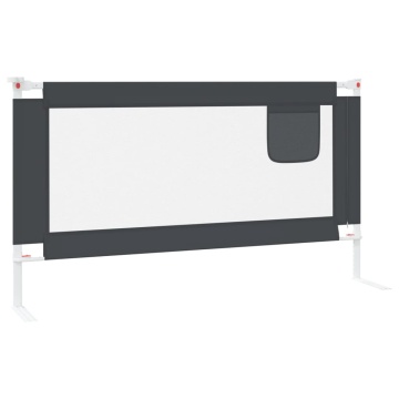 Balustradă de protecție pat copii, gri închis, 150x25 cm textil - Img 3