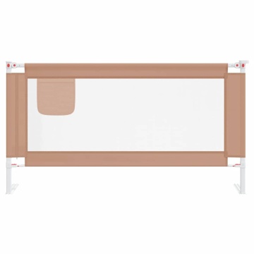 Balustradă de protecție pat copii, gri taupe, 160x25 cm, textil - Img 3