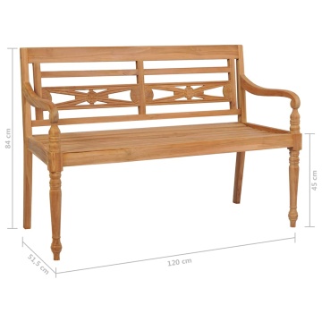 Bancă Batavia, 120 cm, lemn de tec - Img 5