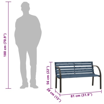 Bancă copii de grădină, gri, 81 cm, lemn de brad chinezesc - Img 7