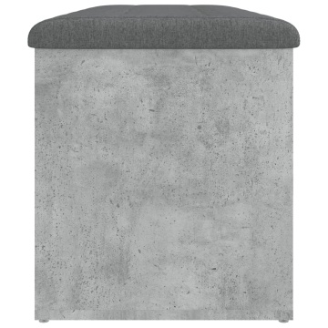 Bancă de depozitare, gri beton, 102x42x45 cm, lemn prelucrat - Img 5