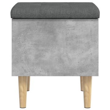 Bancă de depozitare, gri beton, 42x42x46 cm, lemn prelucrat - Img 8