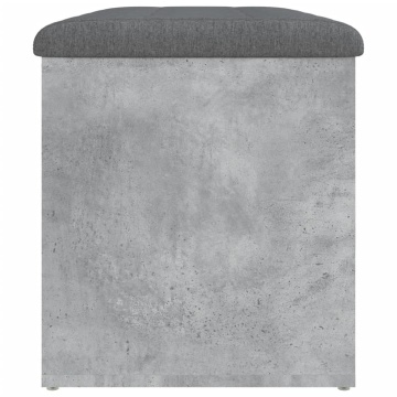Bancă de depozitare, gri beton, 82x42x45 cm, lemn prelucrat - Img 5