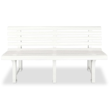 Bancă de grădină, alb, 145,5 cm, plastic - Img 2