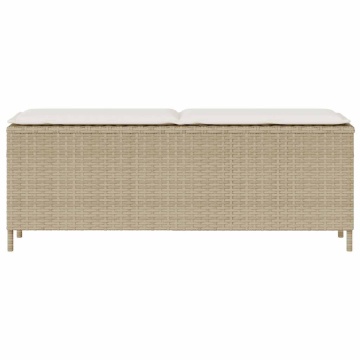 Bancă de grădină cu pernă Bej 110x30x40,5 cm Poly Ratan - Img 4