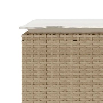 Bancă de grădină cu pernă Bej 110x40x44 cm polirattan - Img 6