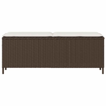 Bancă de grădină cu pernă, gri, 110x30x40,5 cm, poliratan - Img 4