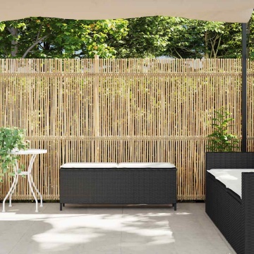 Bancă de grădină cu pernă neagră 110x30x40,5 cm Poly Rattan - Img 3