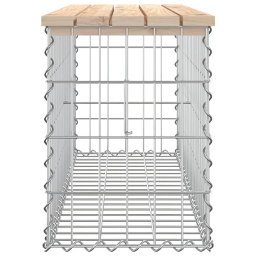 Bancă de grădină, design gabion, 103x31,5x42 cm, lemn masiv pin - Img 4