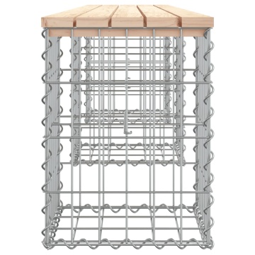 Bancă de grădină, design gabion, 203x31x42cm, lemn masiv de pin - Img 4