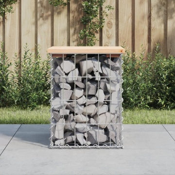 Bancă de grădină, design gabion, 33x31x42 cm, lemn masiv de pin - Img 1