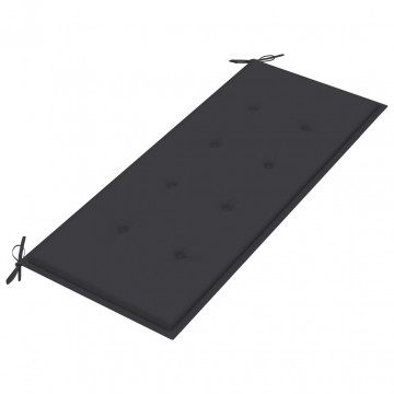 Bancă de grădină pliabilă cu pernă, 118 cm, bambus - Img 8