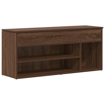 Bancă de pantofi, stejar maro, 102x30,5x45 cm, lemn prelucrat - Img 2