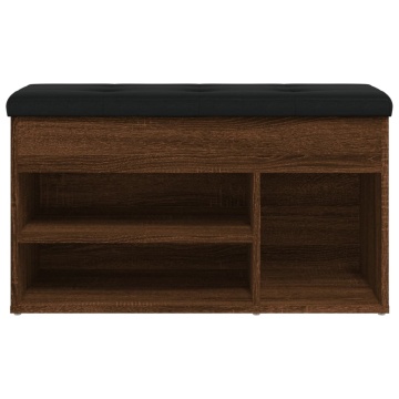 Bancă de pantofi, stejar maro, 82x32x45,5 cm, lemn prelucrat - Img 5