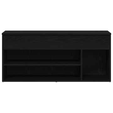 Bancă de pantofi Stejar negru 102x30,5x45 cm Lemn prelucrat - Img 8