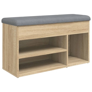 Bancă de pantofi stejar sonoma 82x32x45,5 cm lemn prelucrat - Img 2