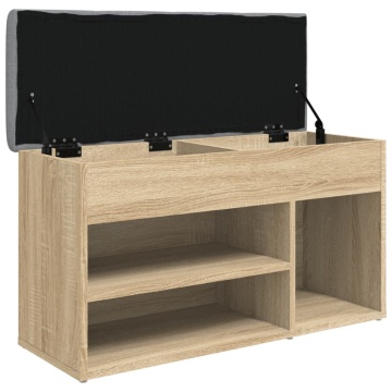 Bancă de pantofi stejar sonoma 82x32x45,5 cm lemn prelucrat - Img 8