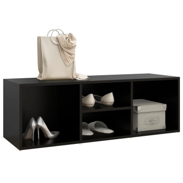 Banca depozitare pentru pantofi, negru, 105x35x35 cm, PAL - Img 3