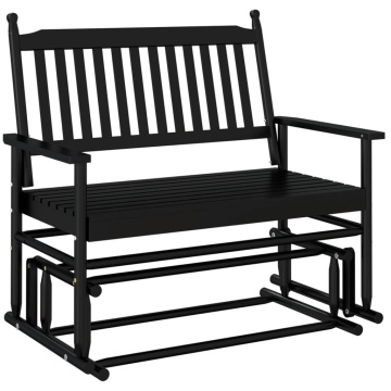 Bancă glisantă, negru, 118x70x104,5 cm, lemn masiv de plop - Img 2