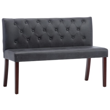 Bancă, gri, 120 cm, velur ecologic - Img 2