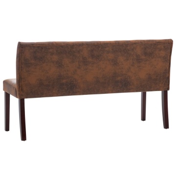 Bancă, maro, 148,5 cm, velur ecologic - Img 7