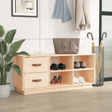 Bancă pentru pantofi, 100x34x45 cm, lemn masiv de pin - Img 3