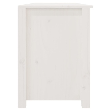Bancă pentru pantofi, alb, 160x36,5x50 cm lemn masiv pin - Img 5
