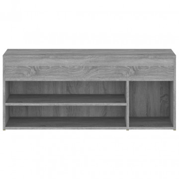 Bancă pentru pantofi gri sonoma 105x30x45 cm lemn prelucrat - Img 5