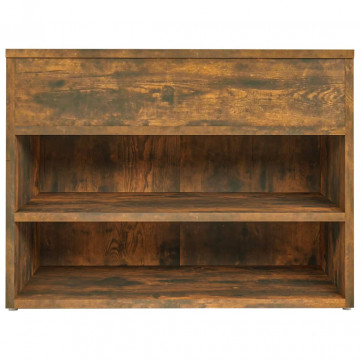 Bancă pentru pantofi stejar fumuriu 60x30x45 cm lemn prelucrat - Img 5