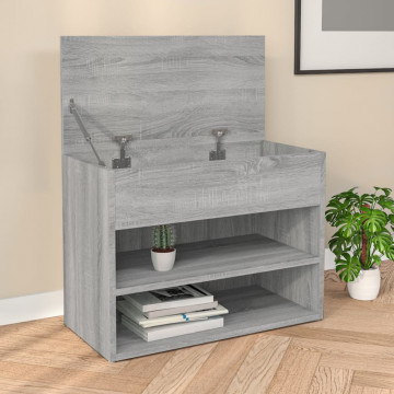 Bancă pentru pantofi stejar sonoma 60x30x45 cm lemn prelucrat - Img 1