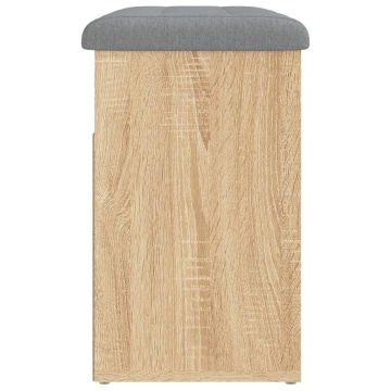 Bancă pentru pantofi stejar sonoma 62x32x50 cm lemn prelucrat - Img 6