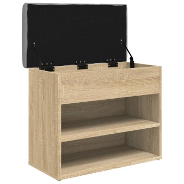 Bancă pentru pantofi stejar sonoma 62x32x50 cm lemn prelucrat - Img 8