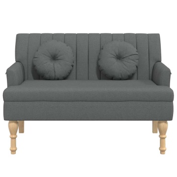 Banchetă cu perne, gri închis, 113x64,5x75,5 cm, textil - Img 4