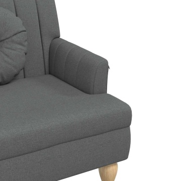 Banchetă cu perne, gri închis, 113x64,5x75,5 cm, textil - Img 6