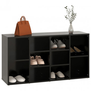 Banchetă pantofar, negru, 103x30x54,5 cm, PAL - Img 4