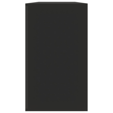 Bancheta pantofar, negru, 80x24x45 cm, lemn prelucrat - Img 6