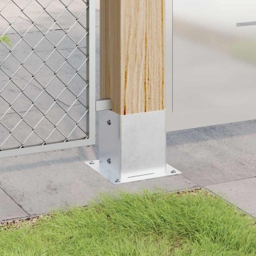 Baze stâlp pătrate 12 buc Argintiu 101x101 mm Oțel galvanizat - Img 3