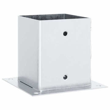 Baze stâlp pătrate 4 buc Argintiu 121x121 mm Oțel galvanizat - Img 3