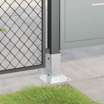 Baze stâlp pătrate 4 buc Argintiu 71x71 mm Oțel galvanizat - Img 3