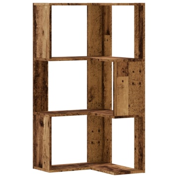 Bibliotecă 3 niveluri lemn vechi 50x50x102 cm lemn prelucrat - Img 2